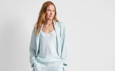 State of Day Women's Crepe De Chine Pajama Top Green Size S 0797 (Just top)