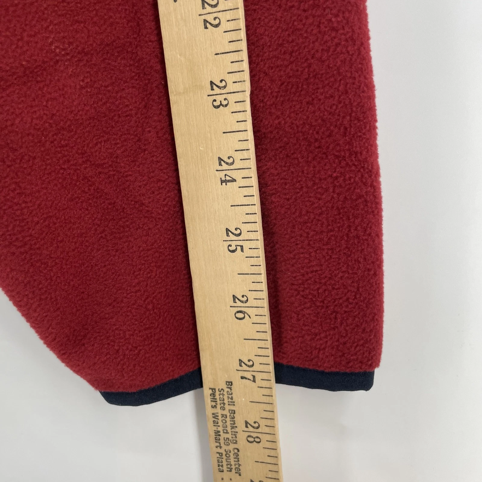 Lands End Mens 1/4 Snap XL Red Blue Color Block Fleece Pullover Jacket NWT - product detail image 6