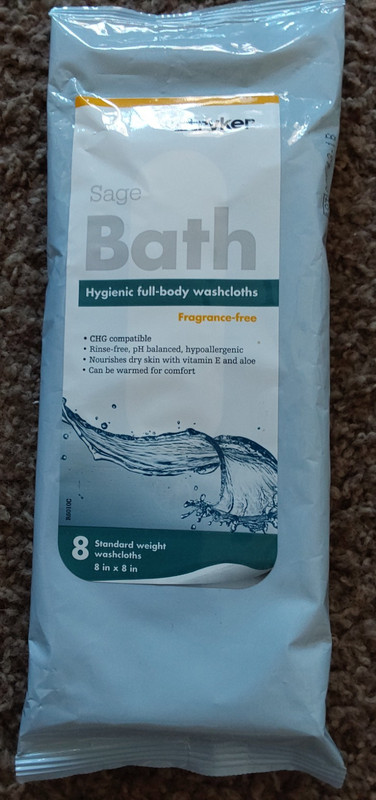 1 SEALED NEW POUCH STRYKER HYGENIC BATH WASHCLOTHS 8 IN THE POUCH