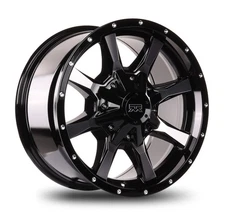 1 New 17x9 Mudder Trucker MT513 Breakover Black Machined 5x127 5X139.7 ET-12 rim
