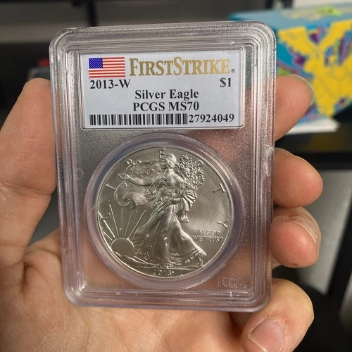 2013-W $1 (Burnished) Silver Eagle PCGS MS70 First Strike Toning