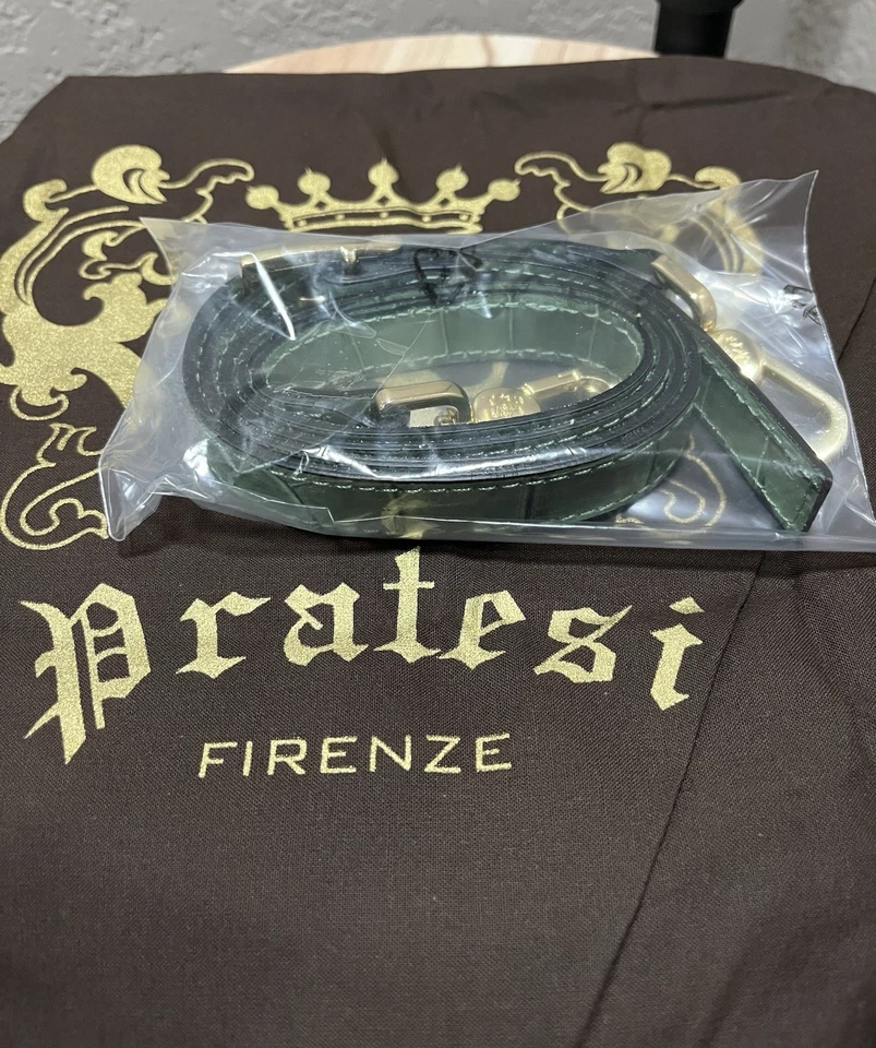 Nuevo Bolso de Cuero de Bambú Pratesi Firenze 3 Compartimentos K291 Hecho en Italia Foto 4 de 4