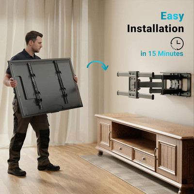 Full Motion TV Wall Mount for 37-85 Inch Tvs, Hold up to 132Lbs, Max VESA 600X40