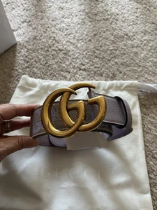 Ceinture beige Gucci Marmont GG toile en dollar imprimé cochon taille 85/34