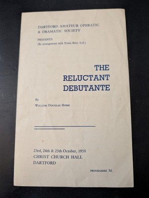 1958 The Reluctant Debutante Dartford Kent Amateur Theater Programm Vintage