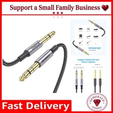 1M Nylon Braided TRS Instrument Cable - Male to Male, Enhanced Durability