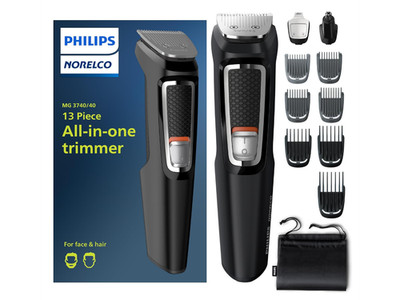 Philips Norelco Multi Groomer - 13 piece Mens Grooming Kit for beard, face,