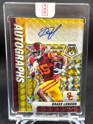 Drake London ROOKIE GOLD AUTO 2022 Mosaic Draft Picks Auto #5/10 Falcons RC USC
