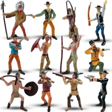 Liberty Imports 12 PCS Cowboy and Indian Figures, Mini Wild West Native... 