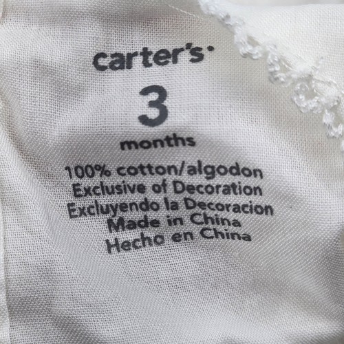 Carter's Baby Girl Clothes Set 3 Months White Floral Eyelet Top Bloomer - Picture 4 of 4