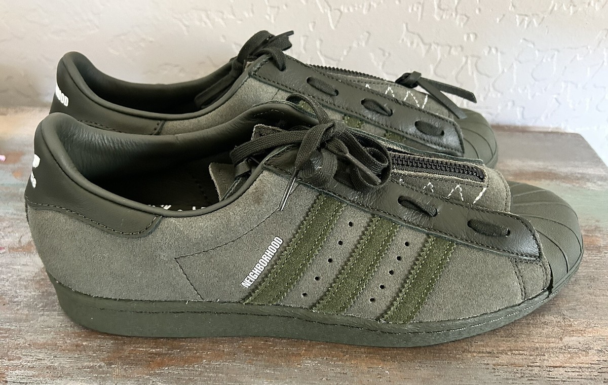 Rare Adidas Superstar Neighborhood gx1401 Dark Green Suede Rare Adidas Superstar Neighborhood gx1401 Dark Green Suede