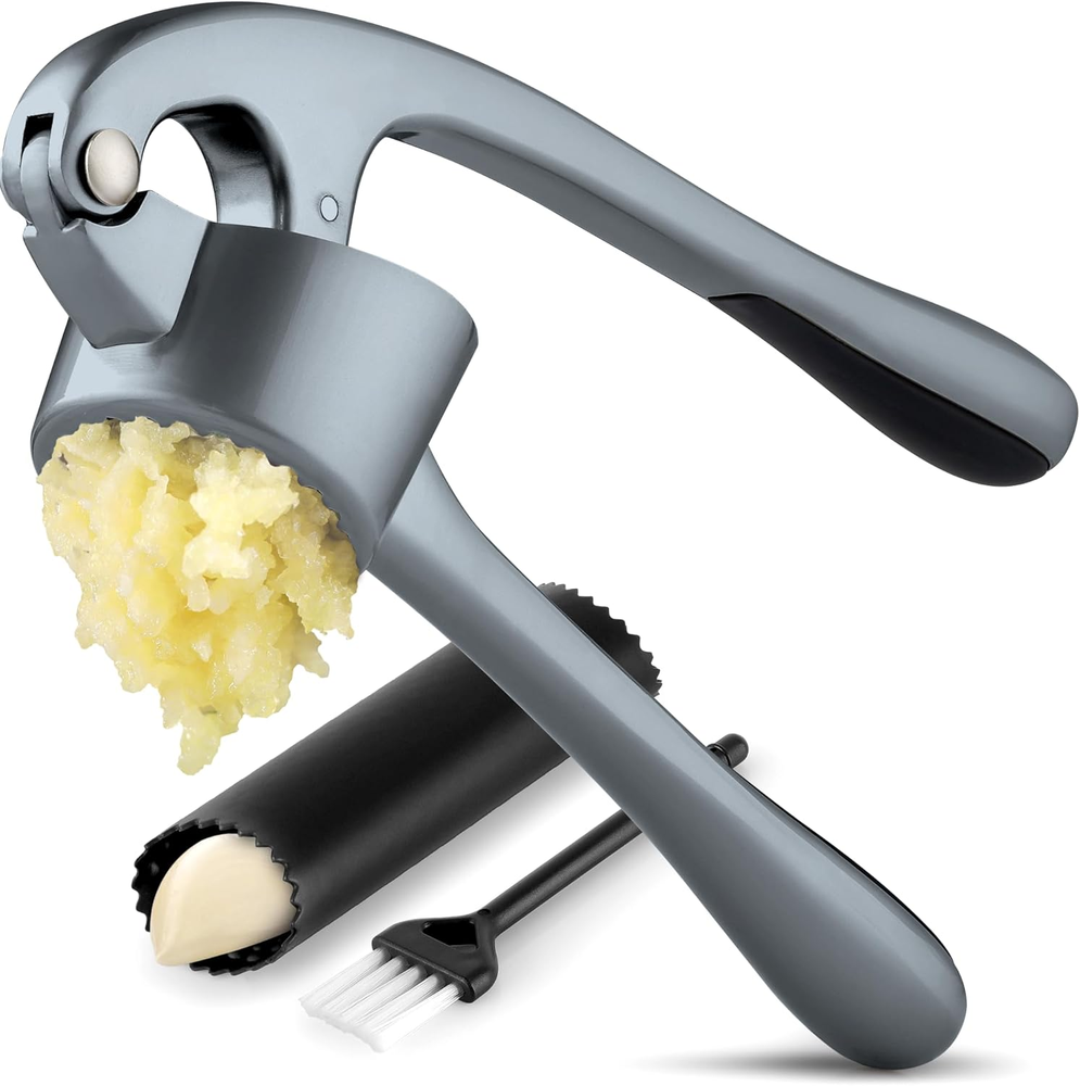 Zulay Kitchen Large Premium Garlic Press with Bigger Bowl for Easy Crushing Zulay Kitchen Large Premium Garlic Press with Bigger Bowl for Easy Crushing
