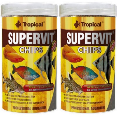 2x Tropical SuperVit Chips 1000ml Futter für Fische Welse Schmerlen Tabs Guppy