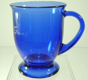 starbucks blue glass cup
