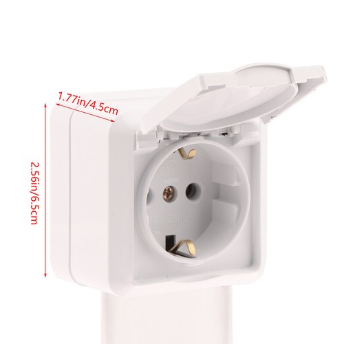 Surface-mounted Single-unit Wall Panel European Standard Two-hole Socket W Cover - Photo 4/10