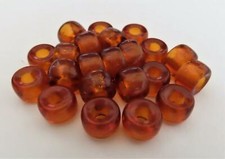 25 5 x 9 mm Czech Glass Crow Beads: Dark Topaz