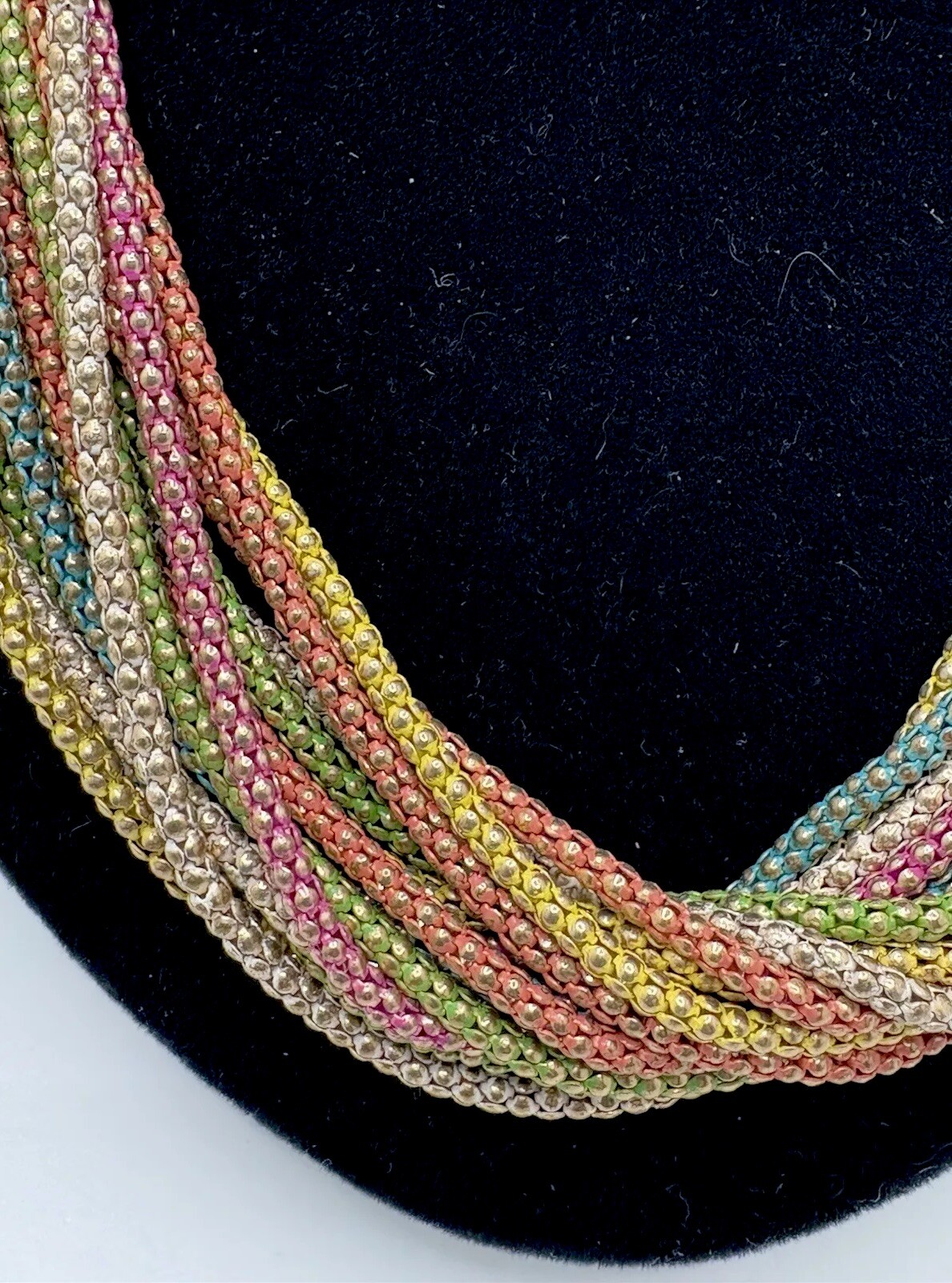 Multicolor Statement Necklace Bold Multi Thick Ch… - image 2