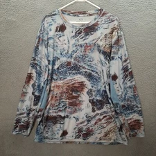 Realtree Shirt Adult 2XL XXL Blue Camouflage Aspect Camo Boating Fishing Outdoor