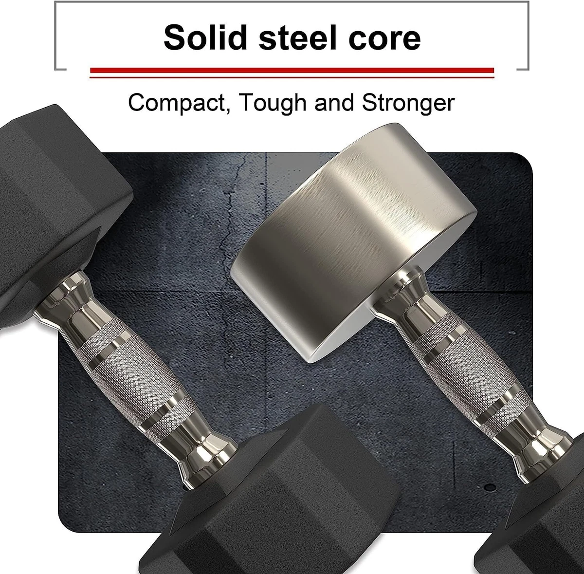 1KG-40KG Rubber Hex Dumbbell Fitness  Home Gym Strength Weight Exercise Workout
