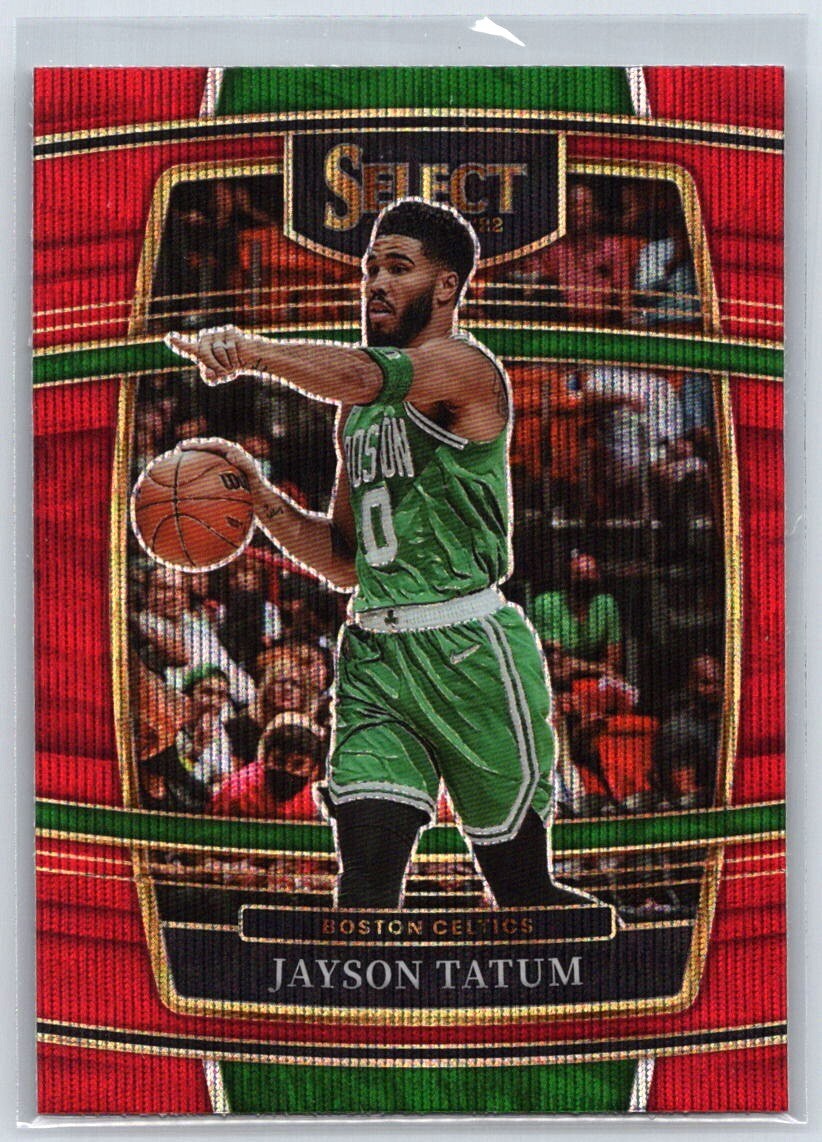 2021-22 Panini Select #77 Jayson Tatum Red Wave Prizms