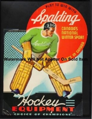 Spalding Hockey Equipment Ad Vintage Photograph Print 8.5x11''