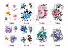 8 X Flowers Temporary Waterproof Tattoo Body Arm Stickers US