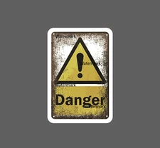 Danger Sticker Warning Caution Retro