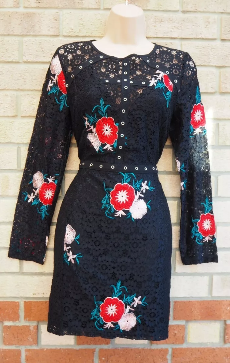 Long sleeve studded dress cheap