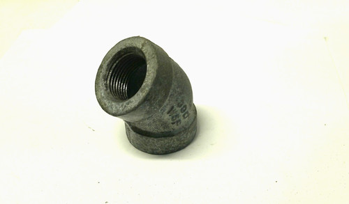 1" 300 Female NPT 45° Elbow Galvanized Malleable Iron Pipe Fitting MI020651GMI