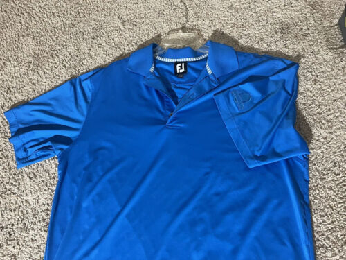Footjoy FJ kurzärmeliges Poloshirt Herren groß blau Polyester Spandex Heritage