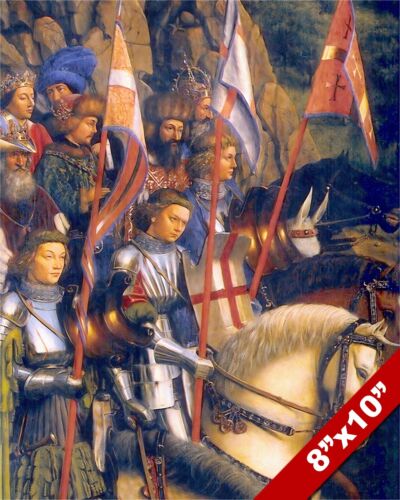 ORDER OF THE KNIGHTS OF CHRIST GHENT ALTARPIECE PAINTING ART REAL CANVAS PRINT - Afbeelding 1 van 5
