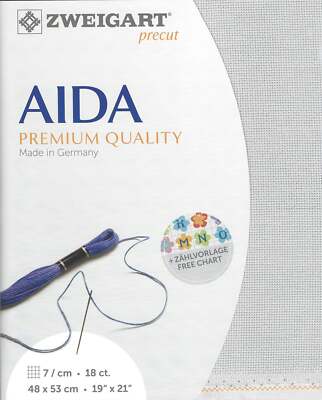 Precut Zweigart Fein-Aida 18 count Pearl Gray 3793/705