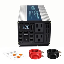 Power Converter 500W Pure Sine Wave Inverter 12V to 110V 120V Truck Camp Solar