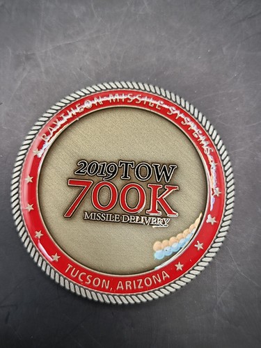 RAYTHEON MISSILE SYSTEMS 2019 TOW 700K MISSILE DELIVERY CHALLENGE COIN 2" - Picture 4 of 5