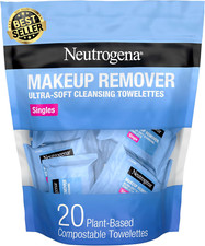 Makeup Remover Face Wipes, 20 Ct, Plant-Based, Removes Dirt, Oil & Mascara