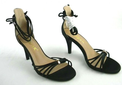 Allegra K High Heel Dressy Shoes Womens Size 6 Black Open Toe Strappy Brand New - Picture 4 of 12