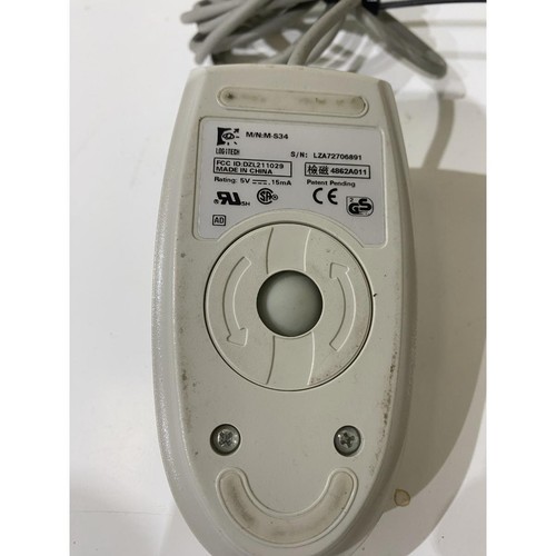 Logitech M-S34 Mechanical Mouse Beige PS/2 Wired Two-Buttons Compact for Desktop - Picture 3 of 5