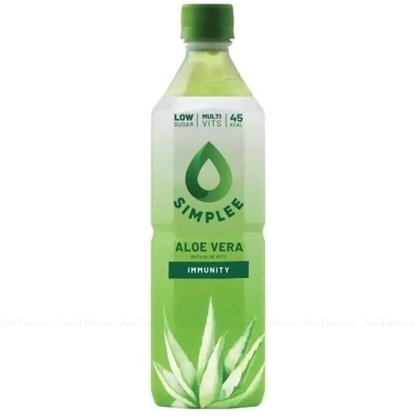 Simplee Aloe Aloe Vera Drink Juice With Bits Low Sugar Bottles Pack 12