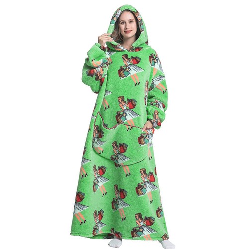 Oversized Adult 1.4m Long Hooded Blanket Hoodie Ultra Comfy Sweatshirt Fleece AU - Picture 9 of 33