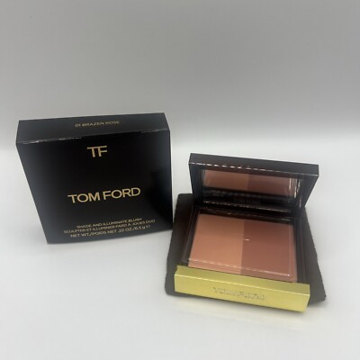 Tom Ford Shade And Illuminate Blush Duo,01 Brazen Rose,Full Size 0.22oz/6.5g,NEW