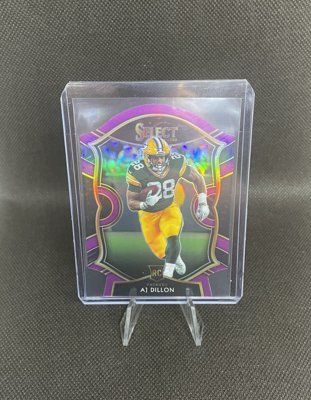 2020 Select Football Aj Dillon Rc Purple Prizm Die Cut Concourse Rookie Packers