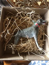 New 3D Dresden Paper Wolfhound Dog Christmas Ornament Decoration