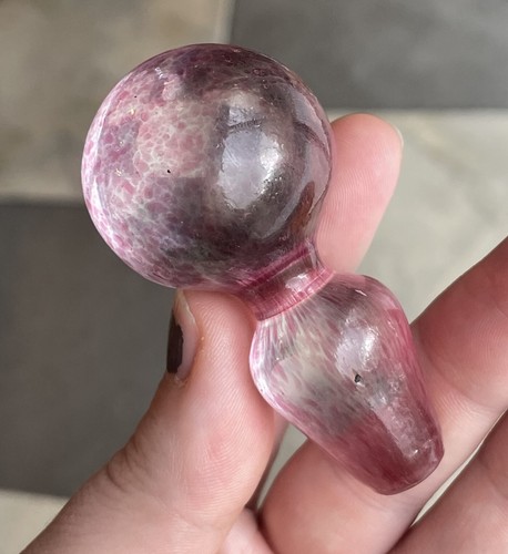 Antique - Vintage Pink Hand Blown Glass Bottle Perfume Cruet Stopper Replacement - Picture 2 of 16