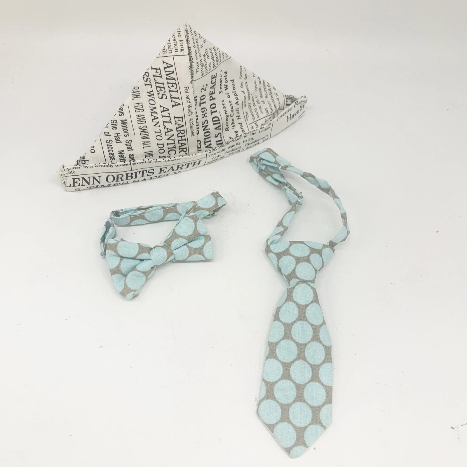 Newborn Baby Boy Photo Photography Prop Bow Tie Neck Tie NewsPaper Hat Lot of 3