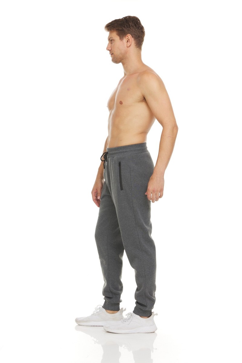 3 PACK: Men's Fleece Lined Slim Fit Casual Tech Jogger Sweatpants