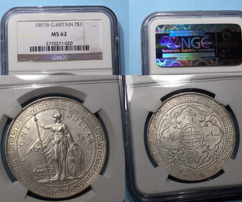 1897B G BRITAIN T$1 NGC MS 62 NATIONAL AUCTION COMP $588-990 #AC1-16