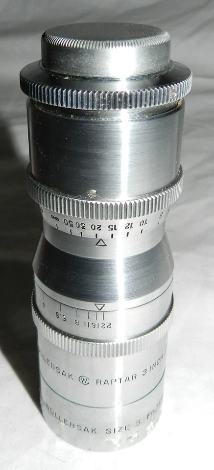 Teleobjetivo Cine Wollensak Raptar 3 pulgadas f/2,8 de colección con estuche + extras Foto 3 de 4