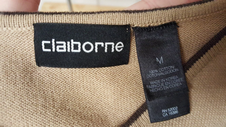 Claiborne Mens Sweater Vest Shirt Size M Medium Brown - Image 2 of 3