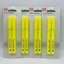 Lot of Six TRU RED Pocket Highlighter with Chisel Tip Yellow 2 Pack (Total 12).