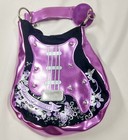 HANNAH MONTANA Guitar Purse Handbag 8" Strat style sparkle vinyl purple & black